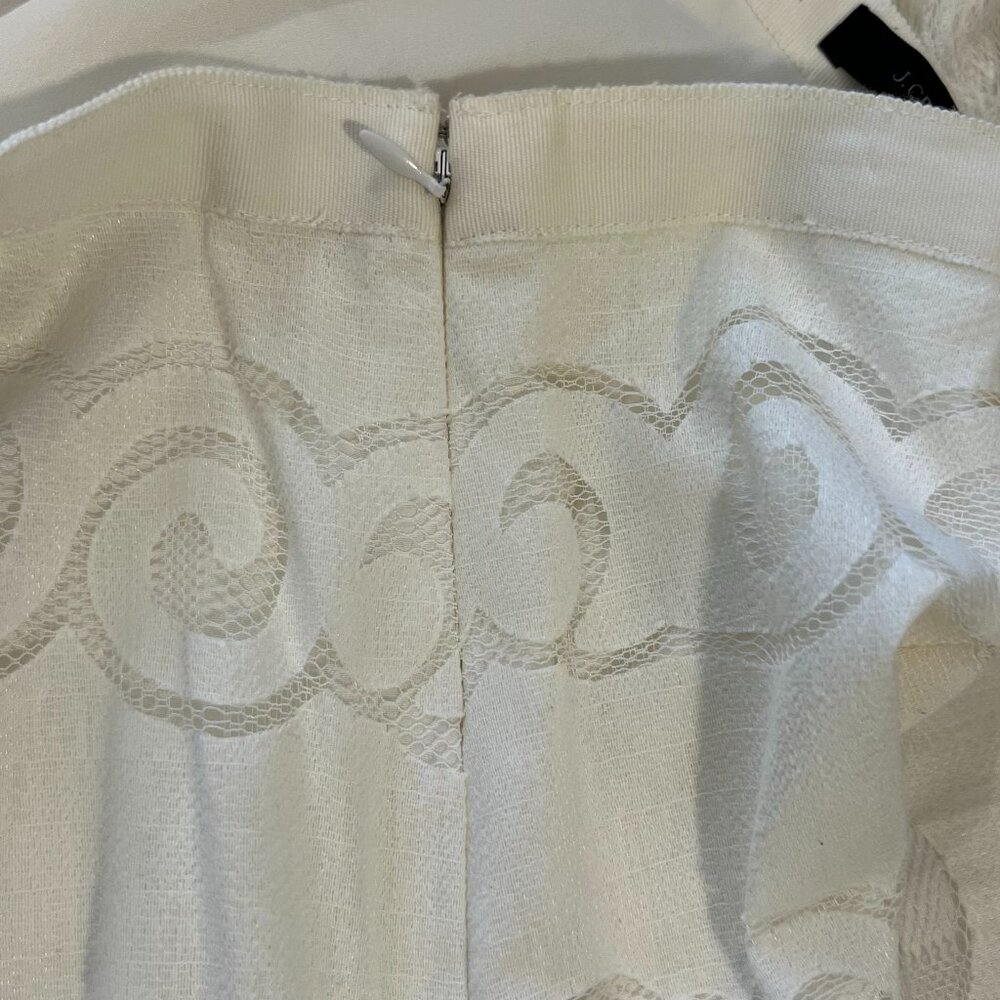 J. Crew Midi White Ornate Lace Skirt Size 12 - Picture 7 of 9